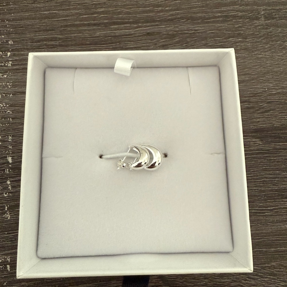 Elegant Silver Dome Huggie Earrings